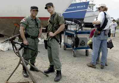 Brown+Marine-Prison+Break_02.jpg:  tv production, marina, filming, soldiers, 