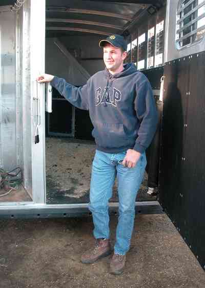 Century:-Brown-Farm_05.jpg:  luke brown, horse trailer, sawdust, hay, farm