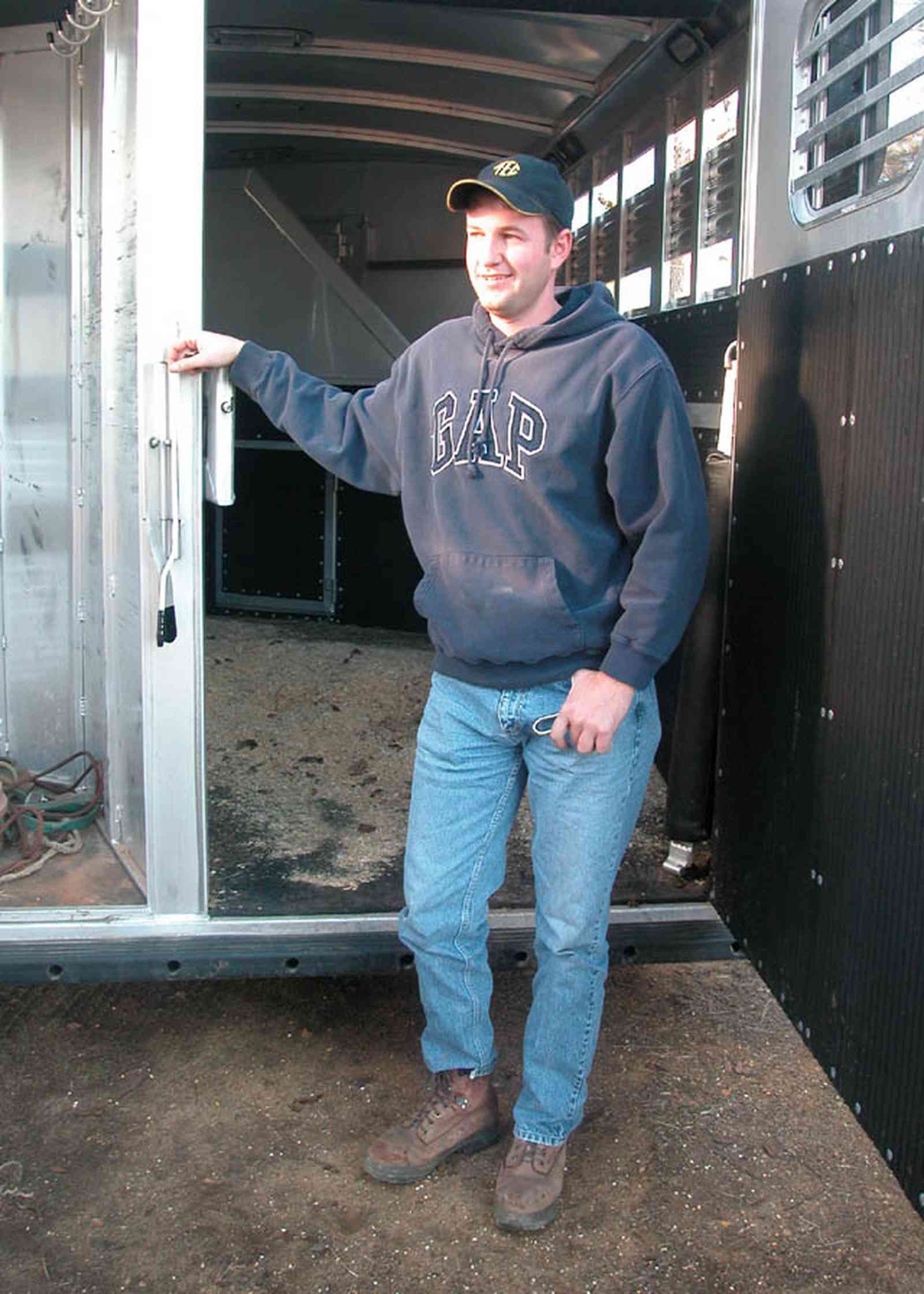 Century:-Brown-Farm_05.jpg:  luke brown, horse trailer, sawdust, hay, farm