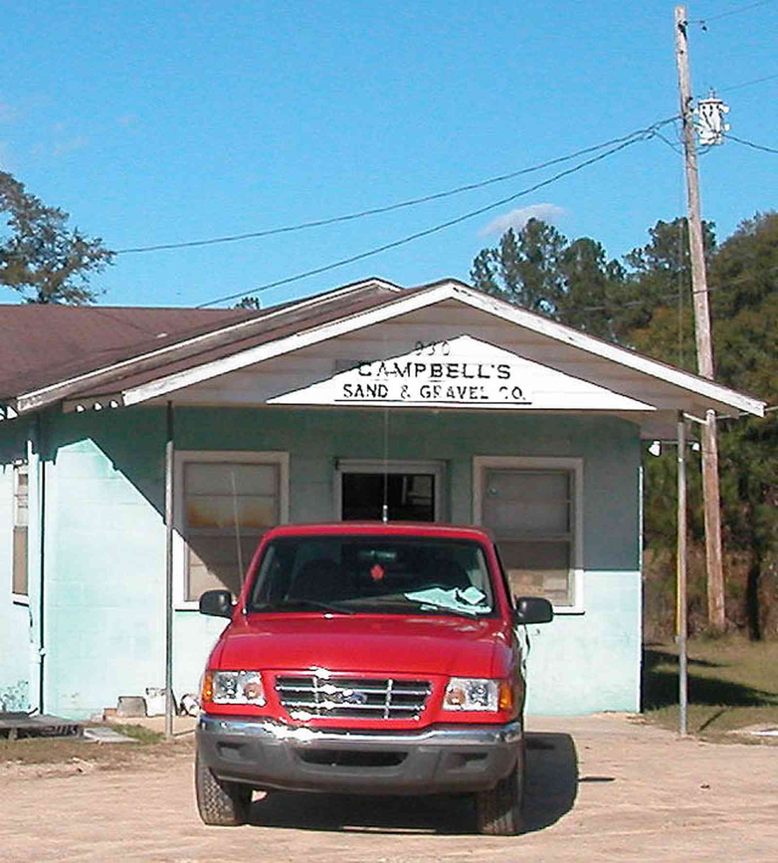 Century:-Campbells-Sand-And-Gravel-Company_00.jpg:  quarry, sand, gravel, trucks, gravel pit, office, headquarters, business, small town business, trucks, 18 wheeler, gravel truck