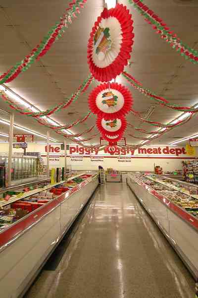 Century:-Piggly-Wiggly-Supermarket_04.jpg:  aisle, grocery store, freezer storage, display case, fluorscent lights