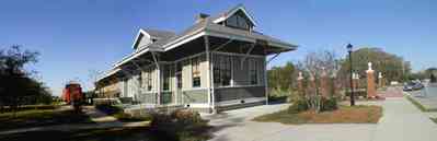 Foley:-Train-Station_02.jpg:  train, locomotive, depot, train station, victorian architecture, caboose, alabama, foley, 