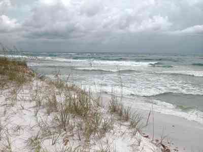 Gulf-Islands-National-Seashore:-Fort-Pickens:-Battery-234_05.jpg:  dunes, sea oats, barrier island, dunes, surf, tropical storm, gulf of mexico
