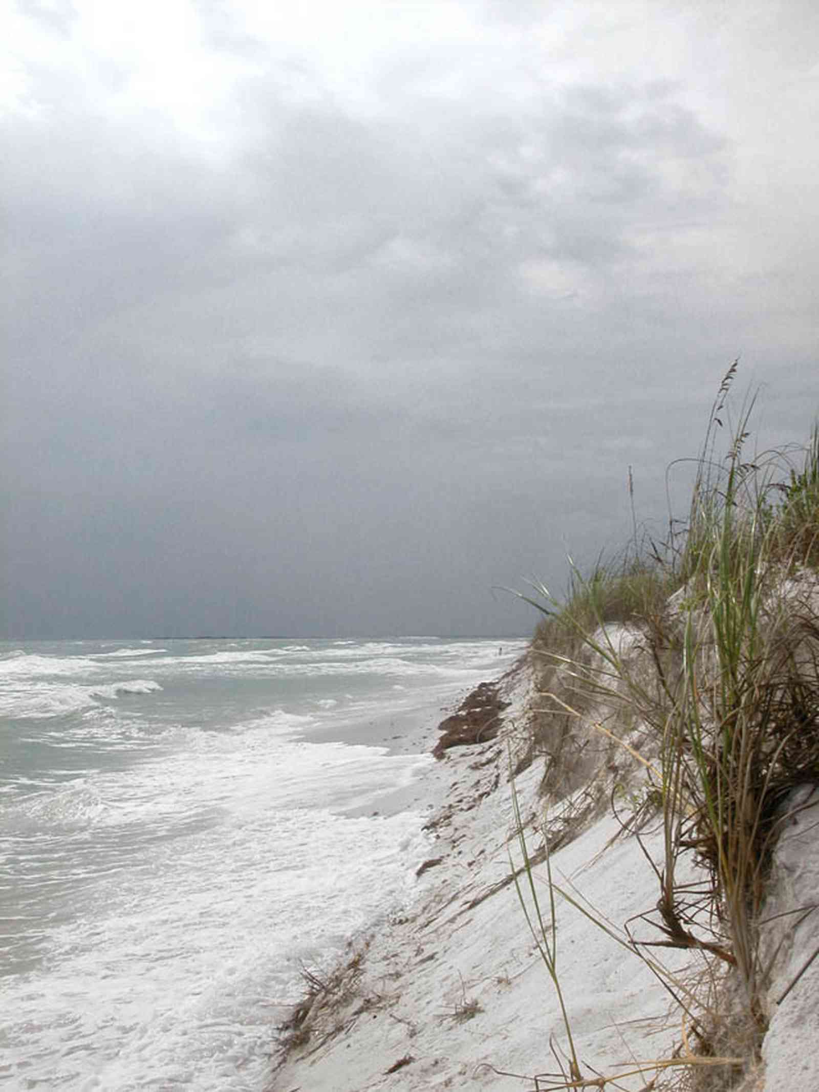 Gulf-Islands-National-Seashore:-Fort-Pickens:-Battery-234_06.jpg:  surf, waves, gulf of mexcio, barrier island, sea oats, sea weed, storm