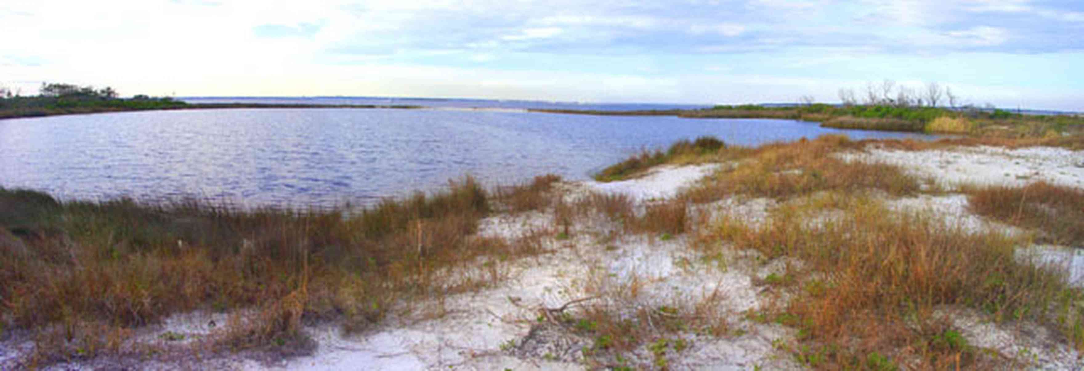 Gulf-Islands-National-Seashore:-Fort-Pickens:-Lake_01.jpg:  sand dunes, gulf of mexico, gulf coast, lake