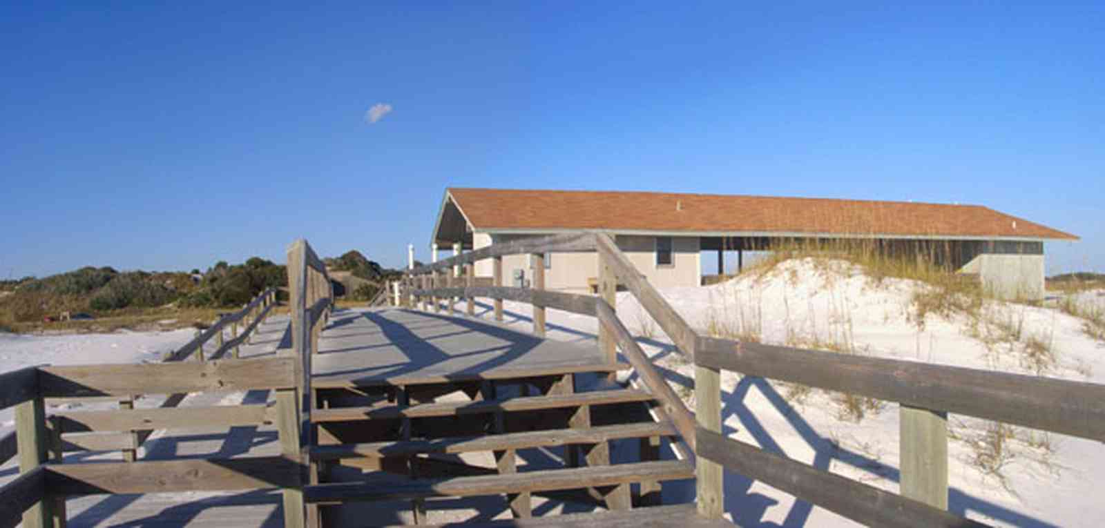 Gulf-Islands-National-Seashore:-Langdon-Beach_06.jpg:  gulf coast, boardwalk, walkover, battery langdon, dune, picnic area, gulf of mexico