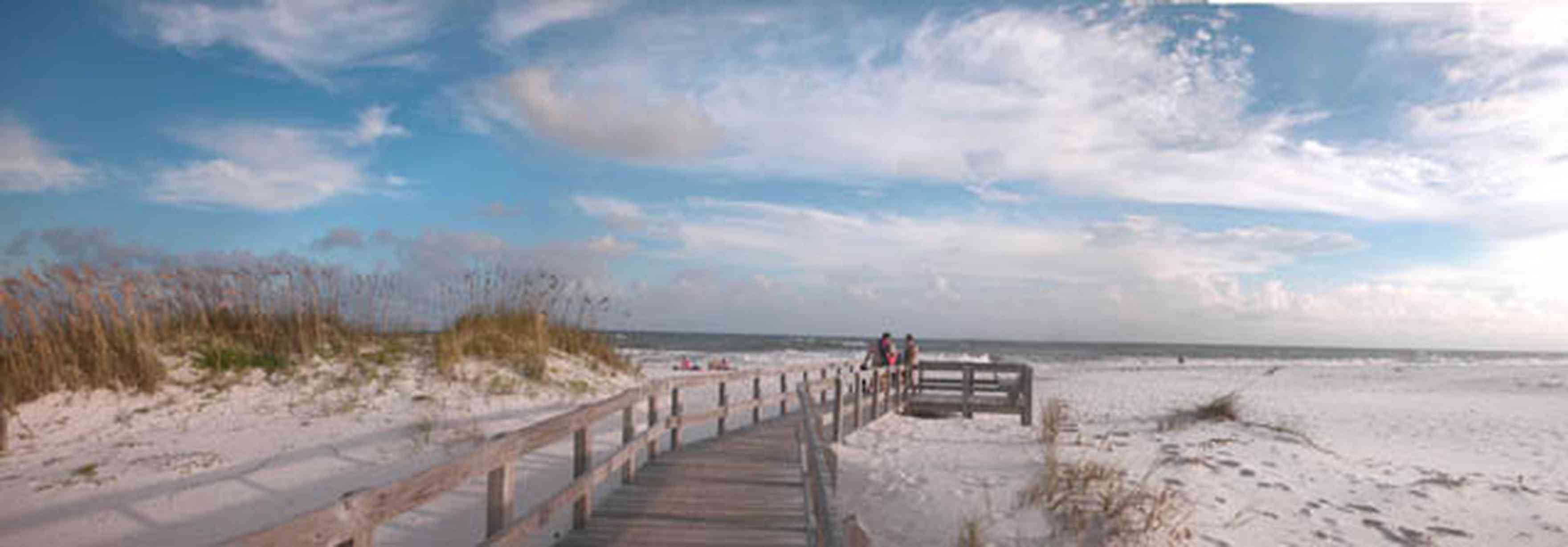 Gulf-Islands-National-Seashore:-Opal-Beach_06.jpg:  sunset, dunes, gulf of mexico, mixed skies, dunes, sea oats, boardwalk, surf
