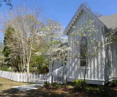 Milton:-Historic-District:-St.-Mary-Episcopal-Church_05.jpg:  picket fence, dogwood tree, victorian architecture, folk victorian style