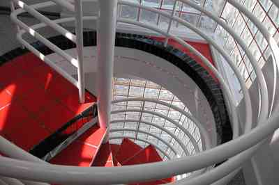 Navarre:-7332-Grand-Navarre-Blvd_40.jpg:  circular staircase, art deco house, glass bricks, metal balustrades