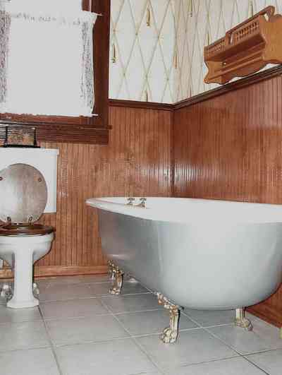 North-Hill:-52-West-Gonzalez-Street_20.jpg North-Hill:-52-West-Gonzalez-Street_20.jpg: bathroom, claw foot tub, beaded wallboard, victorian house