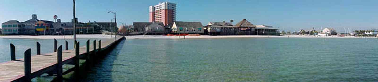 Pensacola-Beach:-Bamboo-Willies_06.jpg:  boardwalk, quietwater beach, bar, entertainment complex, shallow water, gulf of mexico, sound, gulf coast