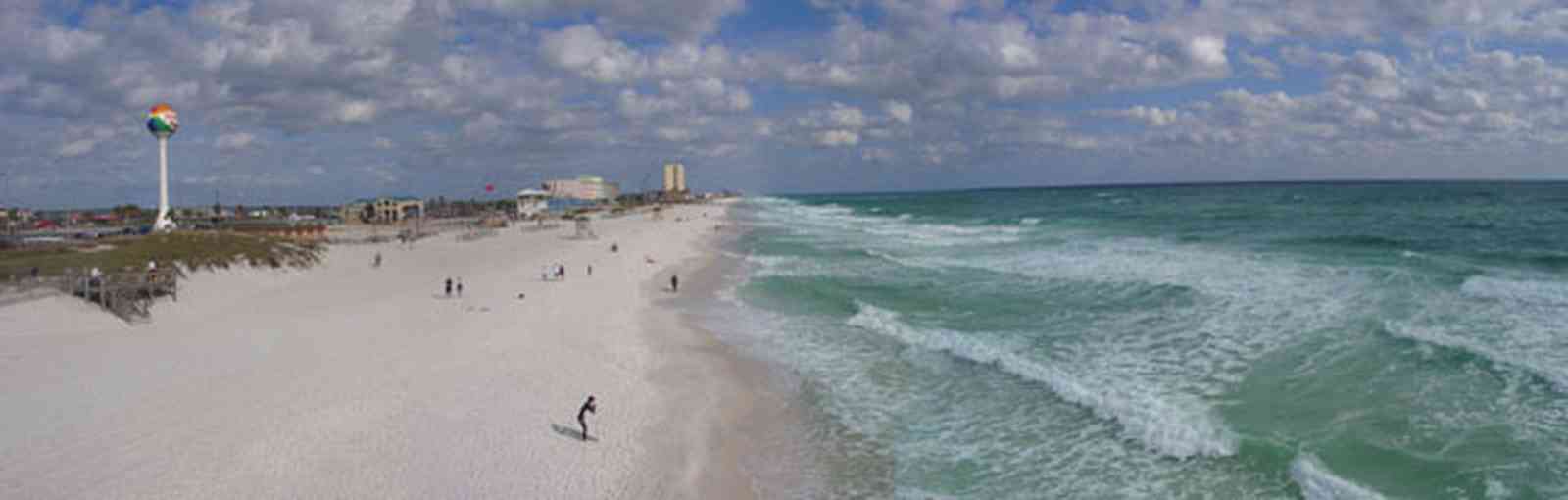 Pensacola-Beach:-Gulf-Fishing-Pier_07.jpg:  surfer, wave, beach, beachball, gulf of mexico