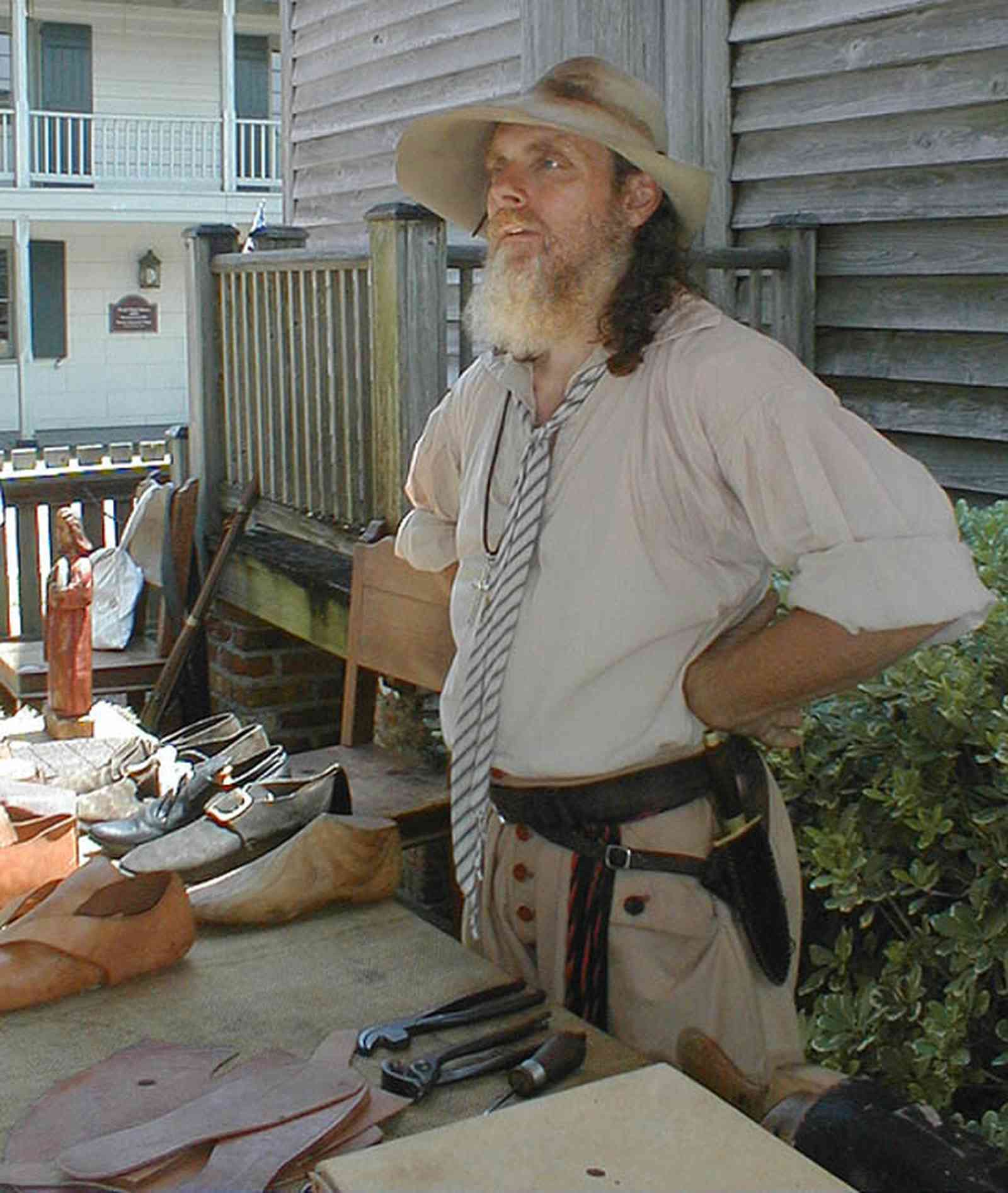 Pensacola:-Historic-Pensacola-Village:-Julee-Cottage_10.jpg:  historical reenactment, leather shoes, cobbler, shoemaker, historic village
