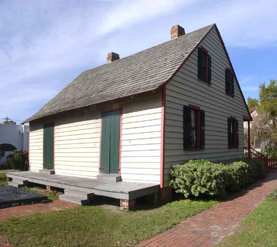 Pensacola:-Historic-Pensacola-Village:-LaValle-House_01.jpg:  creole cottage, gulf coast cottage, pensacola historic village, shake roof, shutters, brick sidewalk