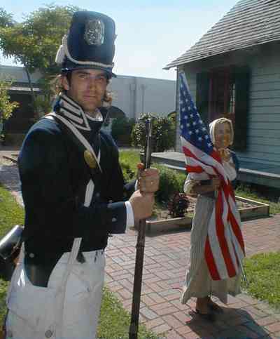 Pensacola:-Historic-Pensacola-Village:-LaValle-House_06b.jpg:  american flag, historic reenactment, museum, historic village