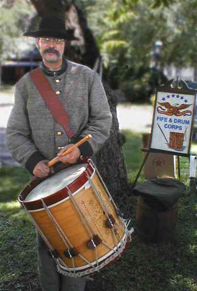 Pensacola:-Historic-Pensacola-Village:-The-Weavers-Cottage_10.jpg:  drum corp, reenactor, colonial period, patriotic drum corp, historical reenactment, fife and drum corpmuseum