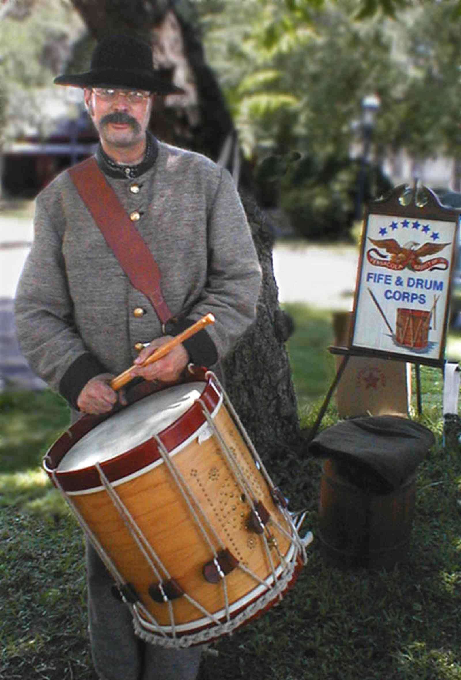Pensacola:-Historic-Pensacola-Village:-The-Weavers-Cottage_10.jpg:  drum corp, reenactor, colonial period, patriotic drum corp, historical reenactment, fife and drum corpmuseum