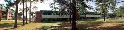 Pensacola:-Pensacola-Junior-College_04.jpg Pensacola:-Pensacola-Junior-College_04.jpg: campus building, pine tree, college student