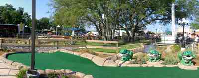 Pensacola:-Sams-Fun-City_10.jpg:  amusement park, rides, goofy golf, minature golf, frog sculptures, sam's fun city
