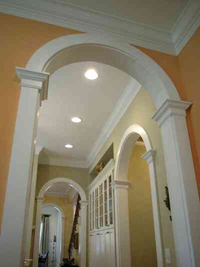 Pensacola:-Seville-Historic-District:-202-Cevallos-Street_22.jpg:  arcade, arches, hallway, kitchen cabinets, ceiling