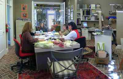 Pensacola:-Seville-Historic-District:-Woodcock-Galleries_13.jpg:  decorators, design team, fabric samples, oriental rug