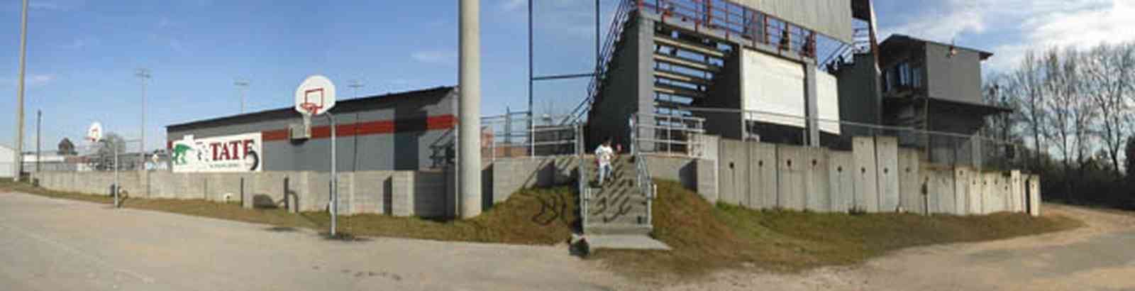 Pensacola:-Tate-High-School_09.jpg:  baseball stadium, grandstand, basketball court, parking lot, escambia county, gonzales