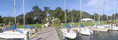 Sanders-Beach:-Pensacola-Yacht-Club_06.jpg:  sail boat, dock, pier, oak tree, 