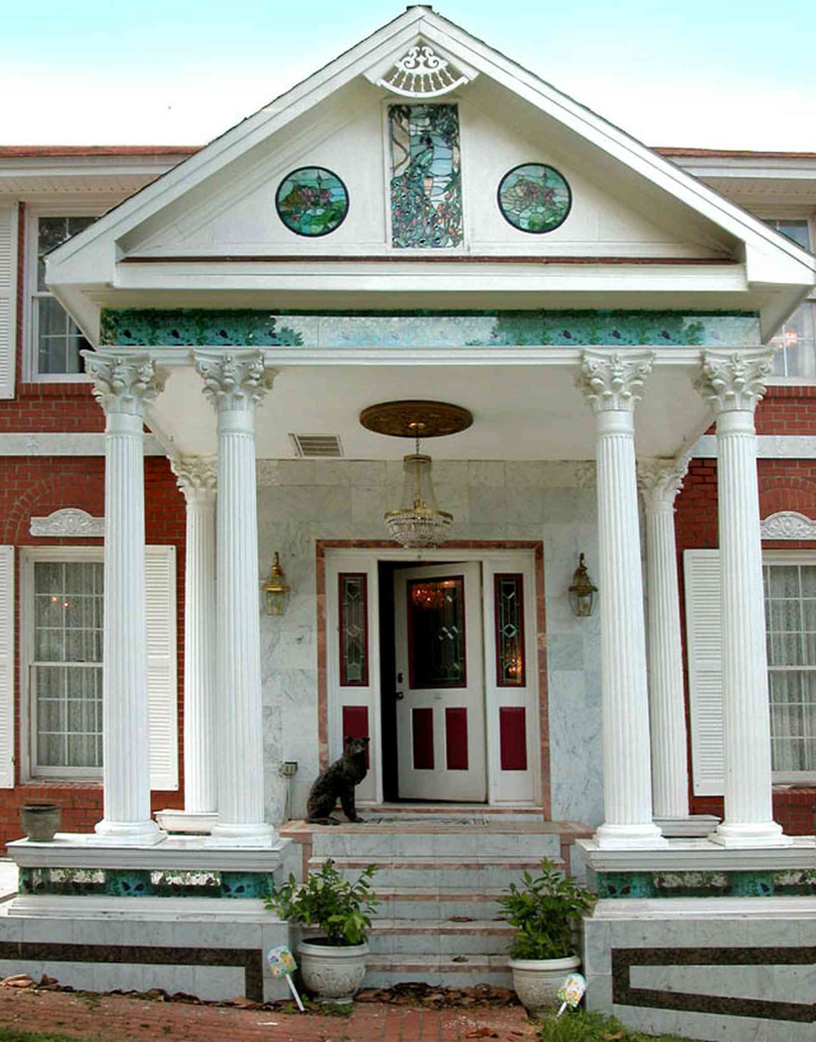 Scenic-Highway:-3780-Scenic-Ridge-Drive_02.jpg:  marble facade, corinthian columns, mansion, red brick house, pavilion, 