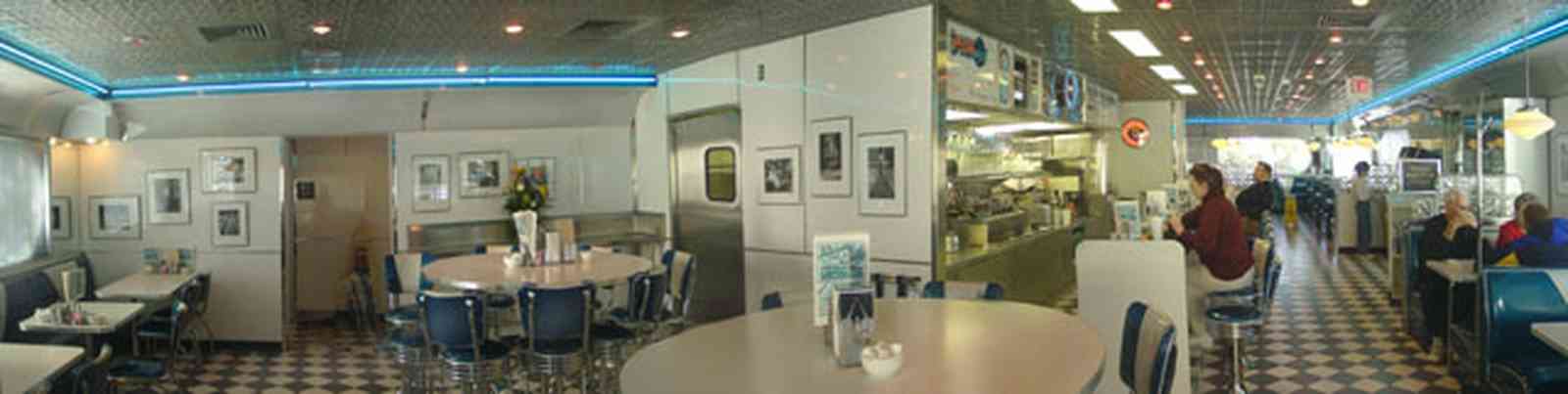 Scenic-Highway:-Scenic-90-Cafe_05.jpg:  diner, cafe, booth, malt, burger, glass brick, stainless steel