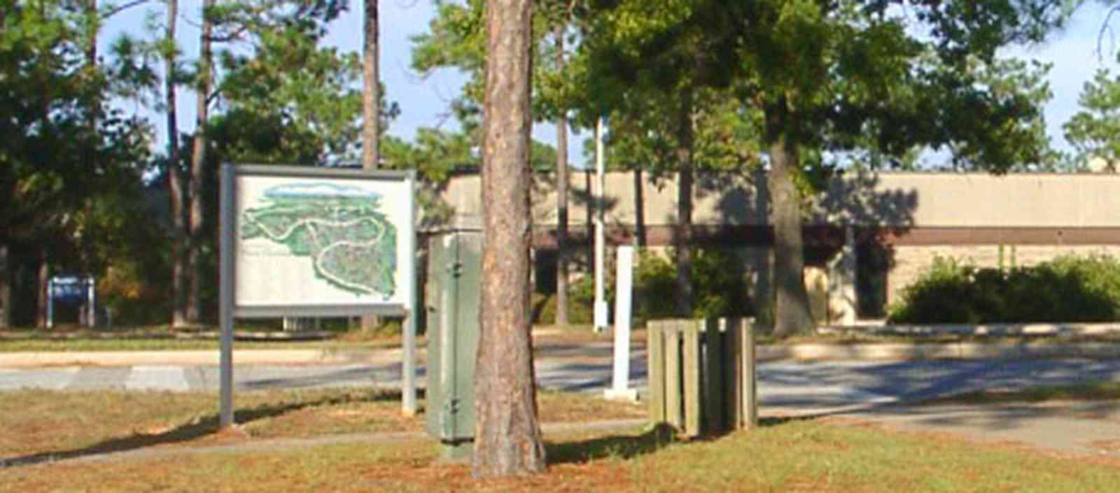 University-Of-West-Florida:-Campus_36.jpg:  university, campus, students, pine trees, kiosk, campus map