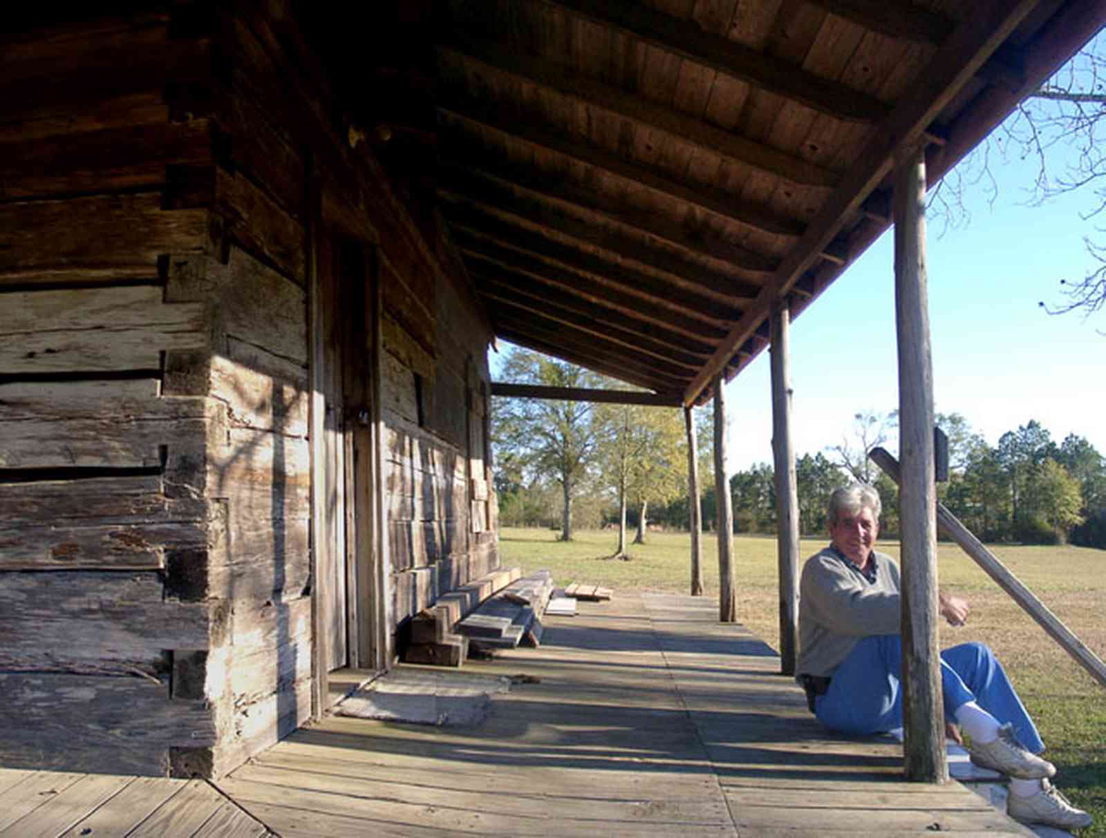 Walnut-Hill:-School_04.jpg:  log cabin, cotton field, dave daughtry