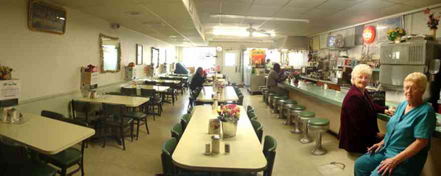 Warrington:-Bills-Fine-Foods_3.jpg:  restaurant, stools, counter, homestyle cooking
