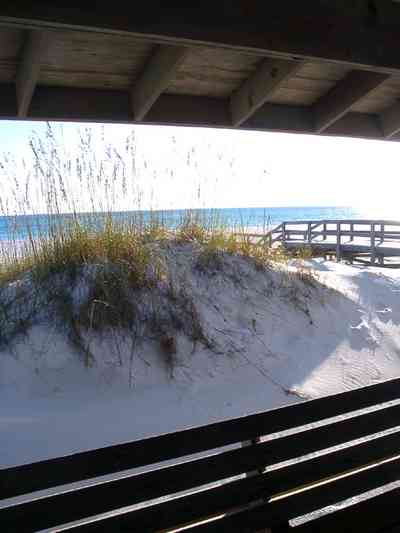 Gulf-Islands-National-Seashore:-Langdon-Beach_04b.jpg:  dunes, walkover, boardwalk, gulf of mexico, picnic shelter
