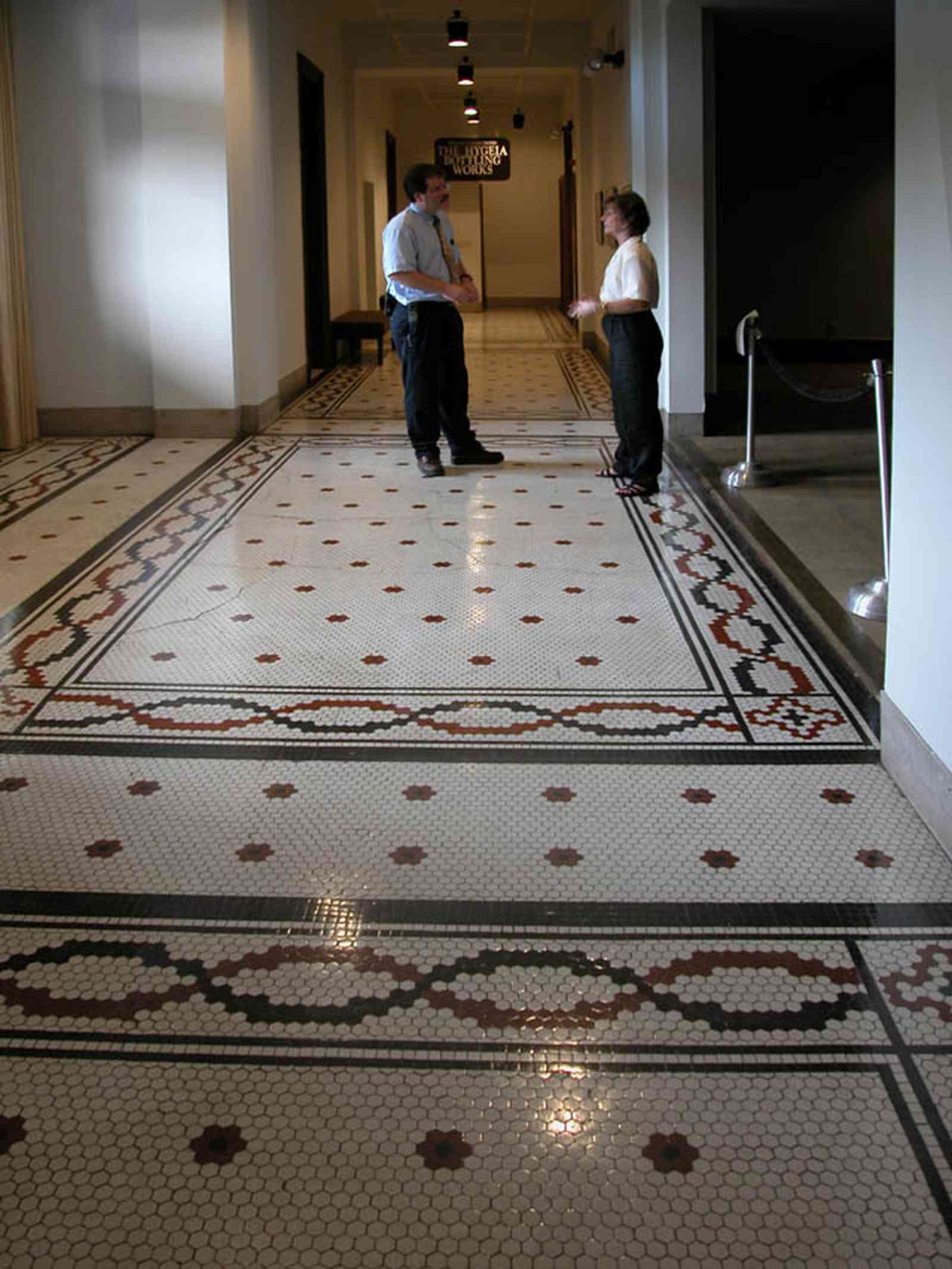 Pensacola:-Historic-Pensacola-Village:-T.-T.-Wentworth-Jr.-Museum_06a.jpg:  terrazzo tile, museum, hall, richard brosnaham, dora johnson, entrance, exhibits