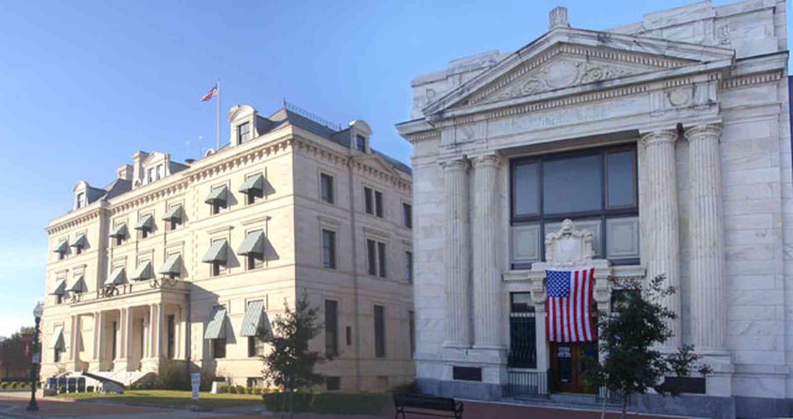 Pensacola:-Palafox-Historic-District:-Escambia-County-Courthouse_00.jpg:  classical revival architectural style, marble, bank building, courthouse